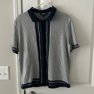 Mens Express Short Sleeve Button Down Shirt size Large